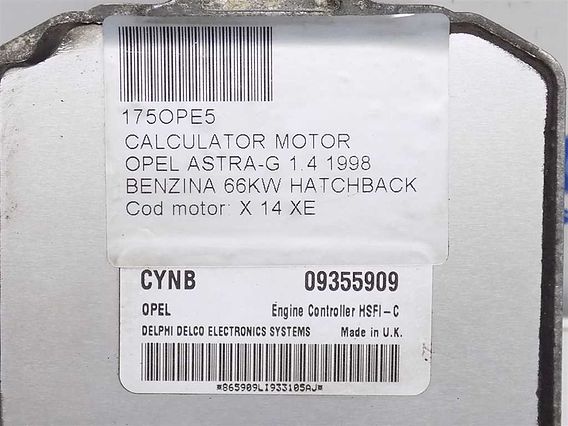 CALCULATOR MOTOR Opel Astra-G benzina 1998 - Poza 2