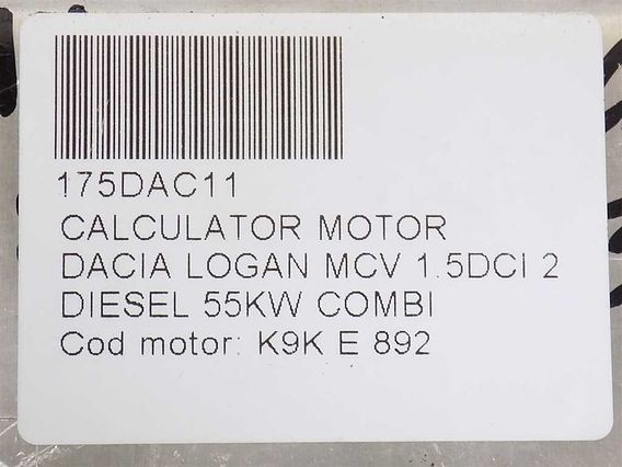 CALCULATOR MOTOR Dacia Logan MCV diesel 2012 - Poza 4