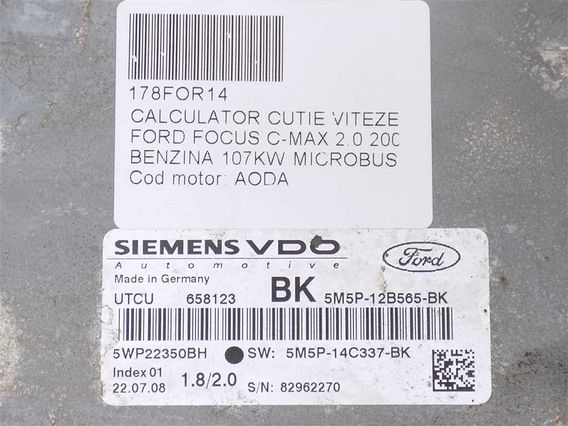 CALCULATOR CUTIE VITEZE Ford Focus C-Max benzina 2009 - Poza 4