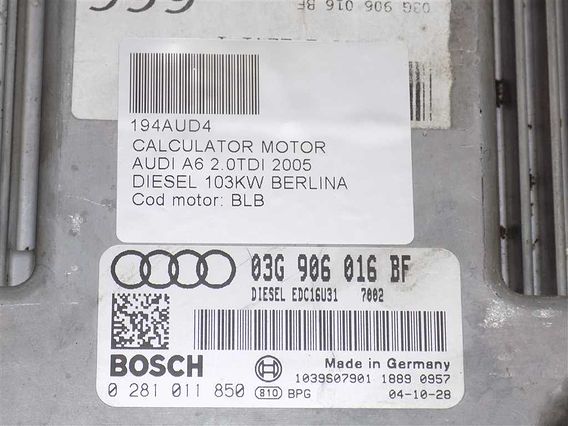 CALCULATOR MOTOR Audi A6 diesel 2005 - Poza 2