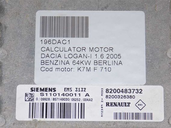 CALCULATOR MOTOR Dacia Logan-I benzina 2005 - Poza 3